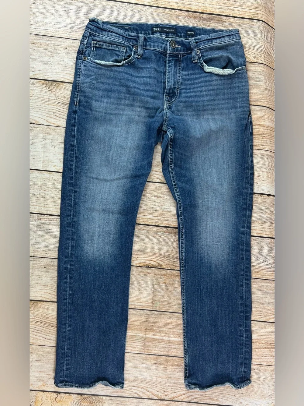 BKE Men Jeans 32x30 Straight Blue Denim